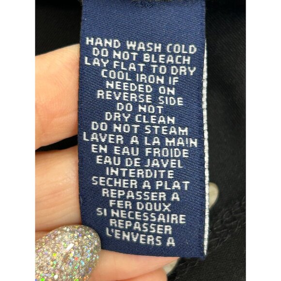 Chaps Black Lace- Trimmed Mini Dress S Petite Sheath Long Sleeve Cocktail Party - Picture 9 of 13